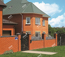 Примеры коттеджей из кирпича ЖКЗ красный