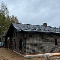 Дом из облицовочного кирпича 1НФ Графит