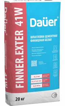 Шпаклевка цементная финишная Dauer FINNER® 41W белая 20кг Шпаклевка цементная финишная Dauer FINNER® 41W белая 20кг
