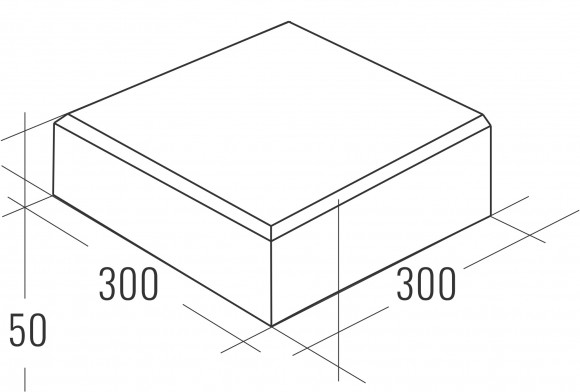 Квадрат 2К5Ф 300X300X50 мм Красная ЧП, серый  