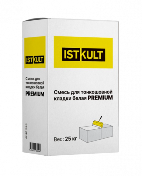 Смесь для тонкошовной кладки белая PREMIUM М100 25кг Смесь для тонкошовной кладки белая PREMIUM М100 25кг