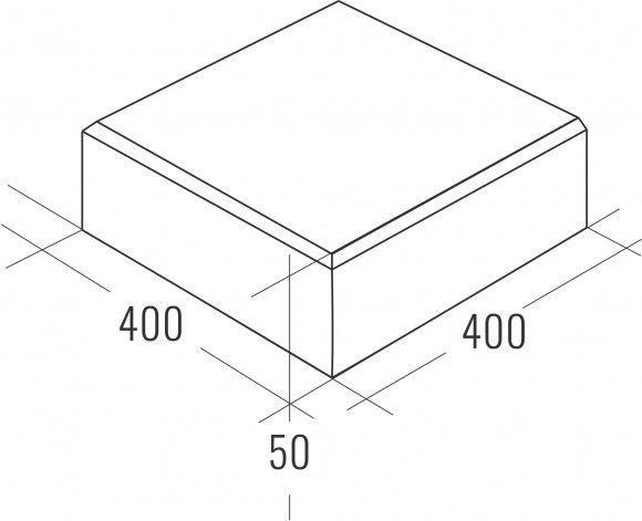 Квадрат 1К5Ф 400X400X50 мм Персиковая, ЧП, белый 