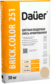Смесь кладочная цветная армированная DAUER BRICK.COLOR 251, слоновая кость, 50 кг, лето Смесь кладочная цветная армированная DAUER BRICK.COLOR 251, слоновая кость, 50 кг, лето