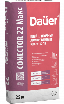 Плиточный клей высокоэффективный Dauer CONECTOR® 22 Макс, 25 кг Плиточный клей высокоэффективный Dauer CONECTOR® 22 Макс, 25 кг