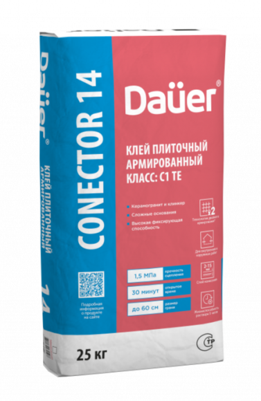 Плиточный клей Dauer CONECTOR® 14, зима, 25 кг Плиточный клей Dauer CONECTOR® 14, зима, 25 кг